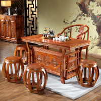 尋木匠茶桌椅组合实木功夫茶桌中式榆木茶台简约茶几家用阳台1.2米茶桌