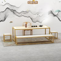 尋木匠新中式铁艺实木功夫泡茶桌椅现代简约家用茶台办公室禅意茶几组合