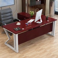 尋木匠职员办公桌老板桌简约现代单吧台电脑办公桌老板办公桌办公室