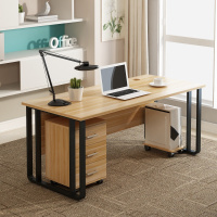 尋木匠办公桌简约家用台式电脑桌现代老板桌卧室书桌双单人写字桌带柜子