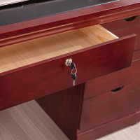 尋木匠油漆办公桌 单人电脑桌1.2/1.4米贴实木皮书桌 1.6米胡桃色老板桌