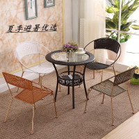 尋木匠实心钢筋靠背椅藤椅子藤条编织单人成人家用腾椅喝茶简约凳子