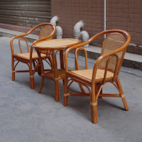 尋木匠老式藤椅小藤椅靠背家用 藤椅 成人藤编小椅子阳台桌椅三件套