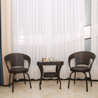 尋木匠阳台桌椅藤椅三件套组合小茶几简约如适庭院圆桌子休闲户外转椅