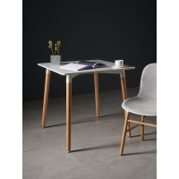 尋木匠北欧伊姆斯餐桌椅长方形白色桌子现代简约接待洽谈桌休闲实木方桌