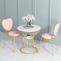 尋木匠北欧现代简约铁艺阳台休闲圆桌椅组合单人庭院奶茶店网红茶几清新