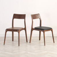 尋木匠北欧北美黑胡桃木家具餐桌椅大山休闲餐厅简约现代实木家用餐椅