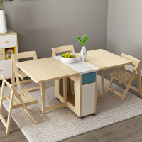 尋木匠折叠餐桌家用小户型简易多功能实木餐桌椅组合现代简约伸缩饭桌子