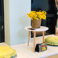 尋木匠ins风榻榻米小圆桌简约北欧茶几飘窗桌小型客厅沙发边几床头桌子