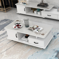 尋木匠茶几简约现代小户型客厅家用茶几电视柜组合欧式圆角钢化玻璃茶桌