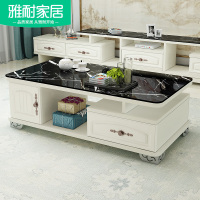 尋木匠圆角欧式茶几简约客厅现代电视柜组合家用玻璃茶桌小户型茶几桌