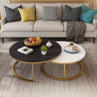 尋木匠简约茶几北欧现代大理石家用客厅小户型圆形轻奢创意网红茶几组合