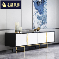 尋木匠2020新款简约港式轻奢电视柜茶几组合不锈钢镀金地柜家用