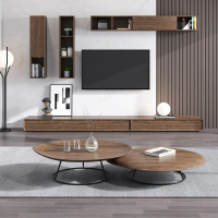 尋木匠北欧胡桃木简约现代电视柜茶几组合轻奢意式客厅小户型墙壁柜地柜