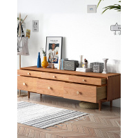 尋木匠实木电视柜组合北欧简约日式原色抽屉客厅家具套装樱桃木矮地柜