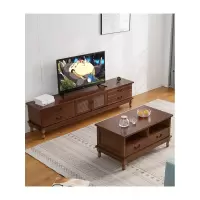 尋木匠实木电视柜茶几组合现代简约小户型客厅电视墙地柜简易电视柜
