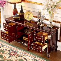 尋木匠欧式实木卧室电视柜主卧小户型客厅红檀色储物1.6米房间高款地柜