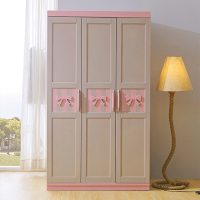 尋木匠实木三衣柜北欧简约卧室小女孩衣橱粉色女生公主储物衣柜