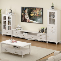 尋木匠欧式美式田园电视柜 小户型客厅电视柜茶几酒柜组合 现代简约地柜