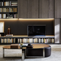 尋木匠现代木纹理整体屋电视柜定制工业风客厅卧室组合柜设计定做