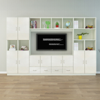 尋木匠现代简约卧室高款柜小户型主卧客厅酒柜书架电视柜书柜一体组合墙