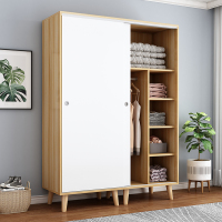 尋木匠简易衣柜推拉现代简约实木家用卧室出租房用北欧经济型柜子