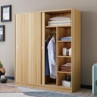 尋木匠推拉衣柜实木现代简约组装出租房用木质经济型家用卧室收纳柜子