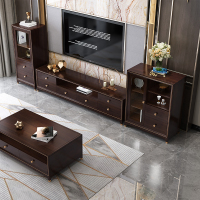 尋木匠美式轻奢电视柜茶几组合家具客厅套装实木轻奢风后现代简约家具