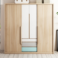 尋木匠现代简约推拉衣柜北欧小户型家用卧室简易衣橱柜实木挂衣柜