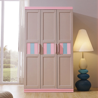 尋木匠实木衣柜北欧卧室小女孩1.2米衣橱粉色女童公主储物衣柜