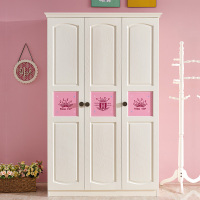 尋木匠衣柜实木原木推拉滑移实木烤漆三衣柜小户型粉色大衣橱