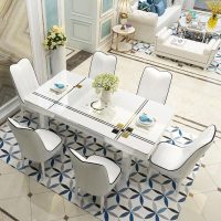 尋木匠可伸缩餐桌椅组合现代简约小户型实木长方形家用带电磁炉餐桌折叠