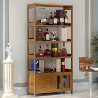 尋木匠酒柜实木中式博古架展示柜家用落地葡萄酒红酒架置物架子多宝阁架