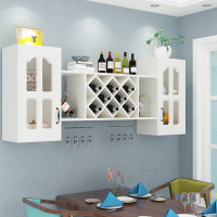 尋木匠红酒架壁挂靠墙上悬挂式家用客厅酒柜创意餐厅菱形格子酒杯置物架