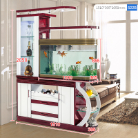 尋木匠进客厅玄关柜带鱼缸酒柜屏风隔断柜间厅柜双面鞋柜厅装饰柜