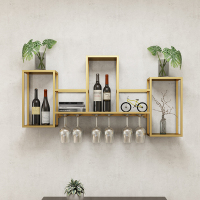 尋木匠北欧铁艺酒架壁挂墙上置物架创意装饰餐厅红酒柜酒杯架悬挂展示架