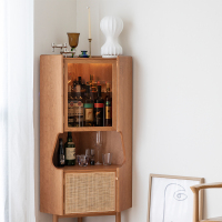 尋木匠北欧实木餐边柜酒柜客厅隔断角柜边柜厨房储物柜网红餐边柜酒柜
