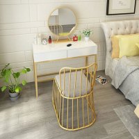 尋木匠北欧简约现代小户型铁艺梳妆台收纳柜经济型卧室网红ins风化妆桌
