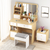 尋木匠北欧简约梳妆台卧室收纳柜一体 网红ins风化妆台桌少女网红梳妆台