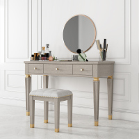 尋木匠美式实木梳妆台轻奢卧室家具小户型迷你收纳化妆桌子带镜子