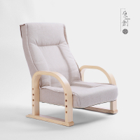 尋木匠原创家居 实木折叠椅客厅沙发椅亚麻休闲椅办公椅午休椅躺椅