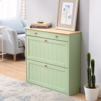 尋木匠实木翻斗鞋柜超薄17cm简约现代美式玄关厅柜大容量鞋柜家用口