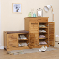 尋木匠实木鞋柜简易鞋柜多层竹鞋架实简约现代收纳客厅玄关厅柜