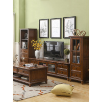 尋木匠美式家具电视柜茶几组合成套客厅柜卧室小美式储物柜实木电视桌