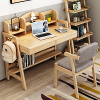 尋木匠北欧桌台式家用中小学习桌写字台简约实木书桌带书架桌子