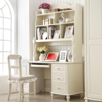 尋木匠书桌书架组合家用转角书桌电脑桌连体书柜欧式实木写字台1米