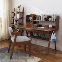 尋木匠北欧纯实木书桌书架组合简约家用电脑桌简易写字台学习桌