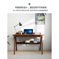 尋木匠实木书桌书架书柜一体组合简约家用小学习写字台电脑桌子