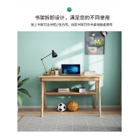 尋木匠实木书桌一体书柜书架组合现代简约家用小写字台电脑桌子