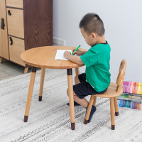 尋木匠随园实木桌椅套装幼儿园书桌小家用学习桌椅写字桌组合